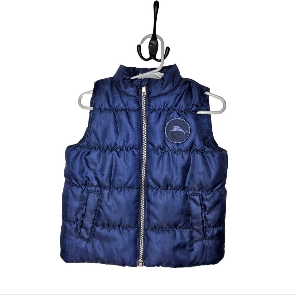 Tommy Bahama Toddler Baby Puffer Vest Winter Outerwear Monogrammed Patch Sz 24M